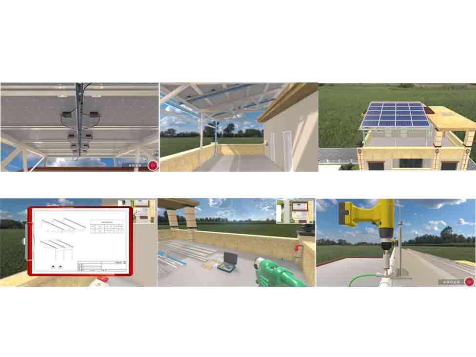 用户5KW分布式光伏遮阳棚施工建设仿真实训